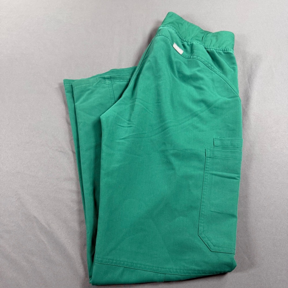 FIGS Technical Collection Green Cargo Scrub Pants Womens Small